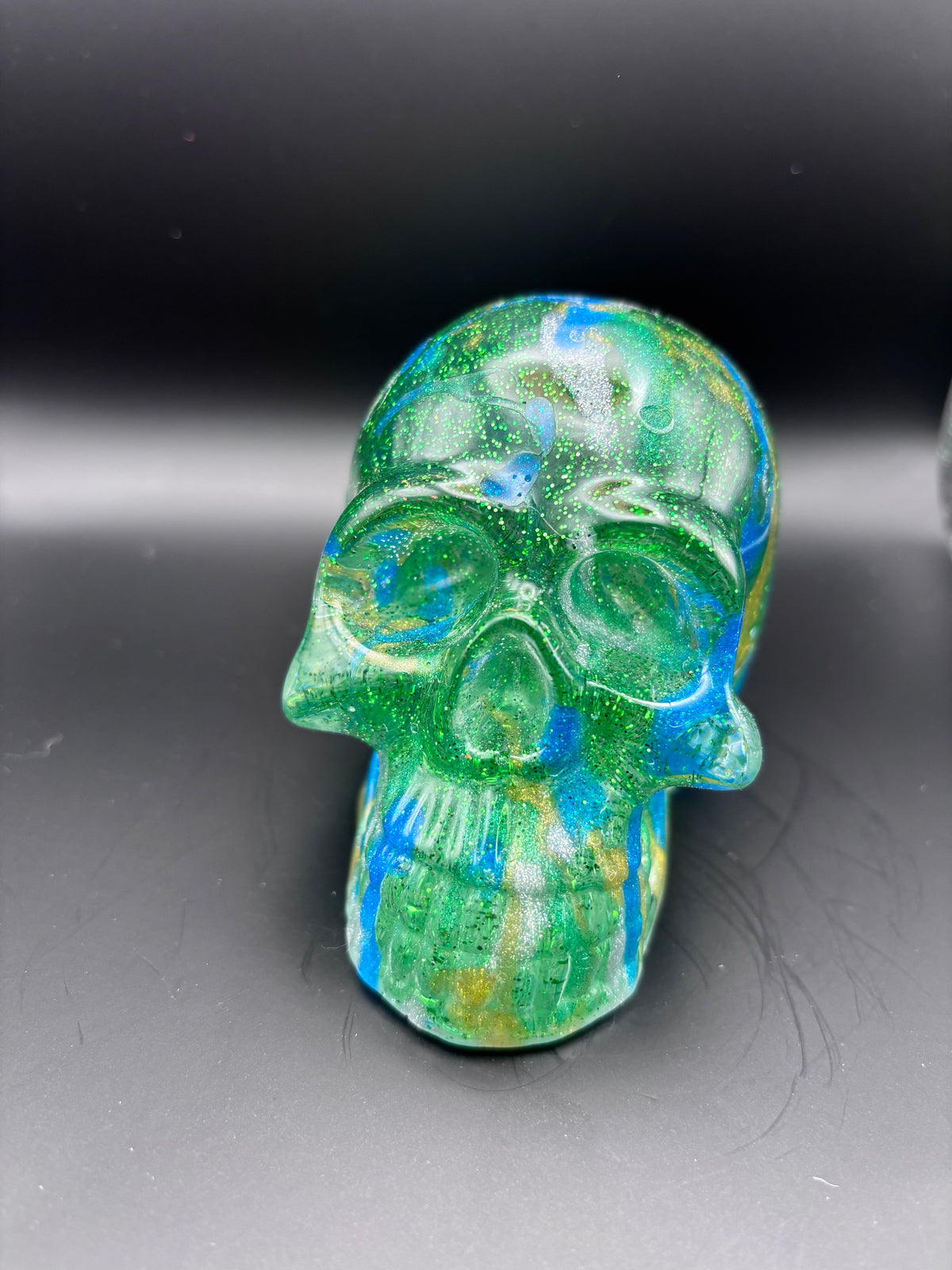 Resin Skull with Blue Highlights