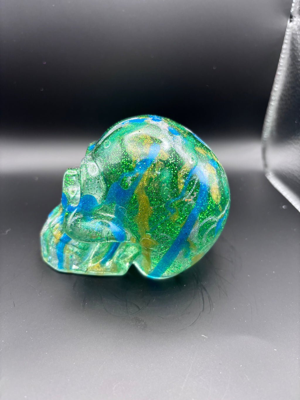Resin Skull with Blue Highlights