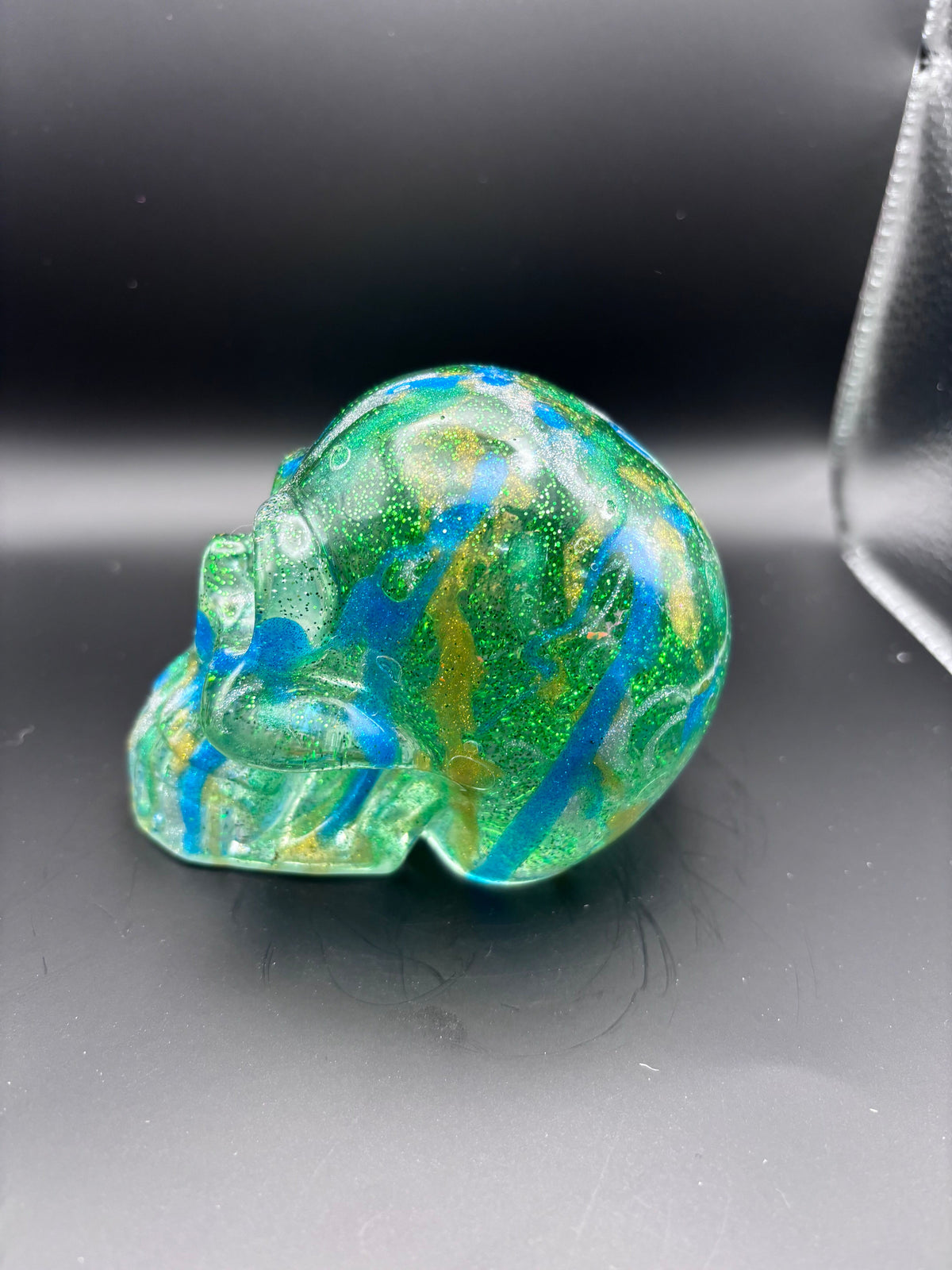 Resin Skull with Blue Highlights