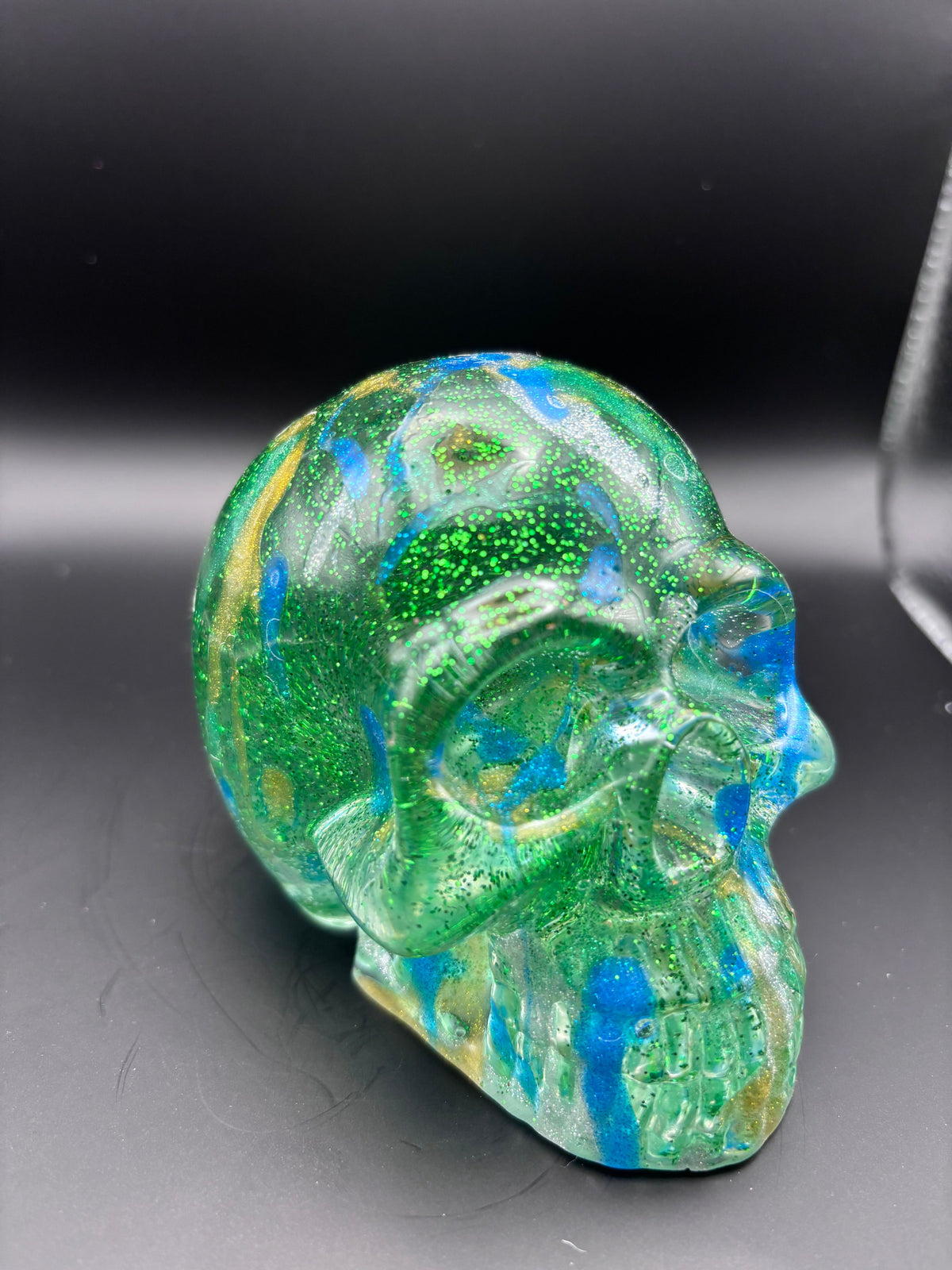 Resin Skull with Blue Highlights