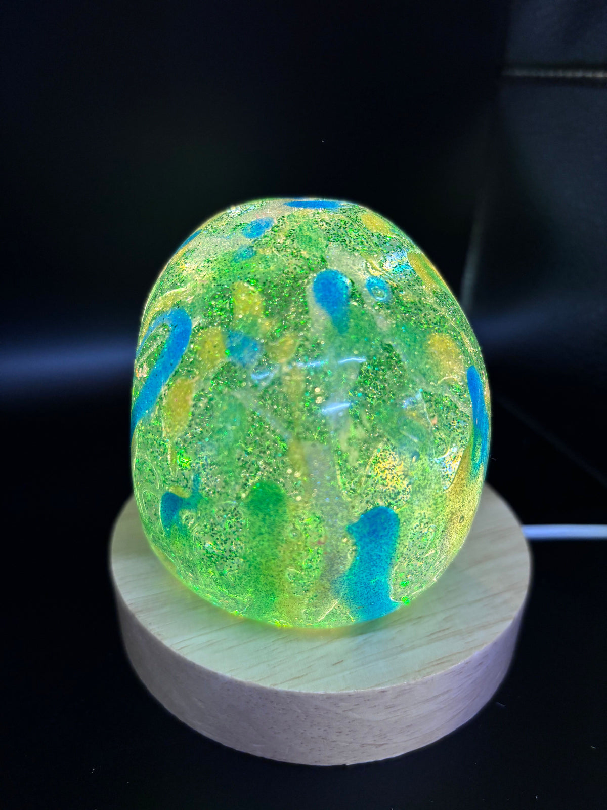 Resin Skull with Blue Highlights