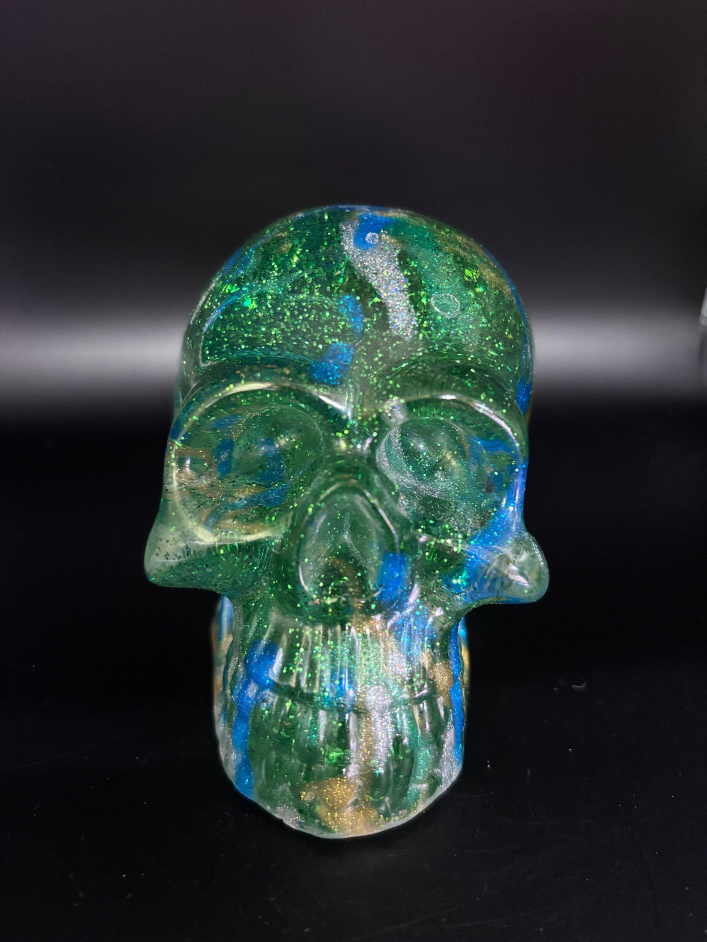 Resin Skull with Blue Highlights