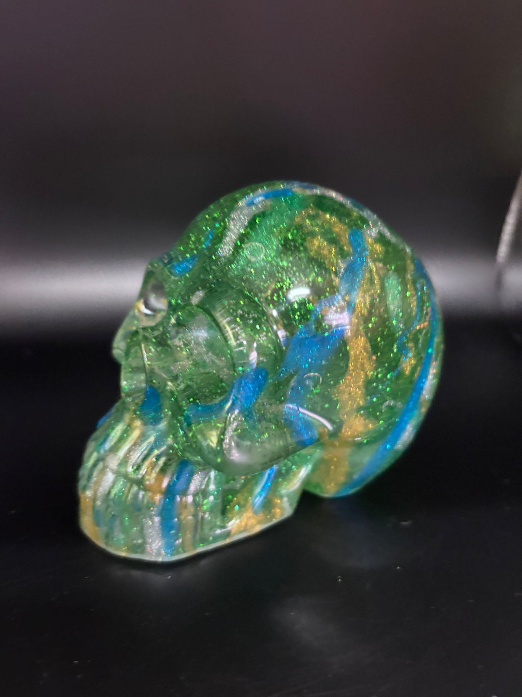 Resin Skull with Blue Highlights