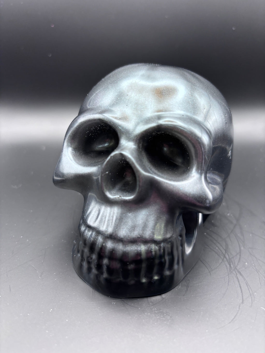 Resin Skull Black with Sparkles.