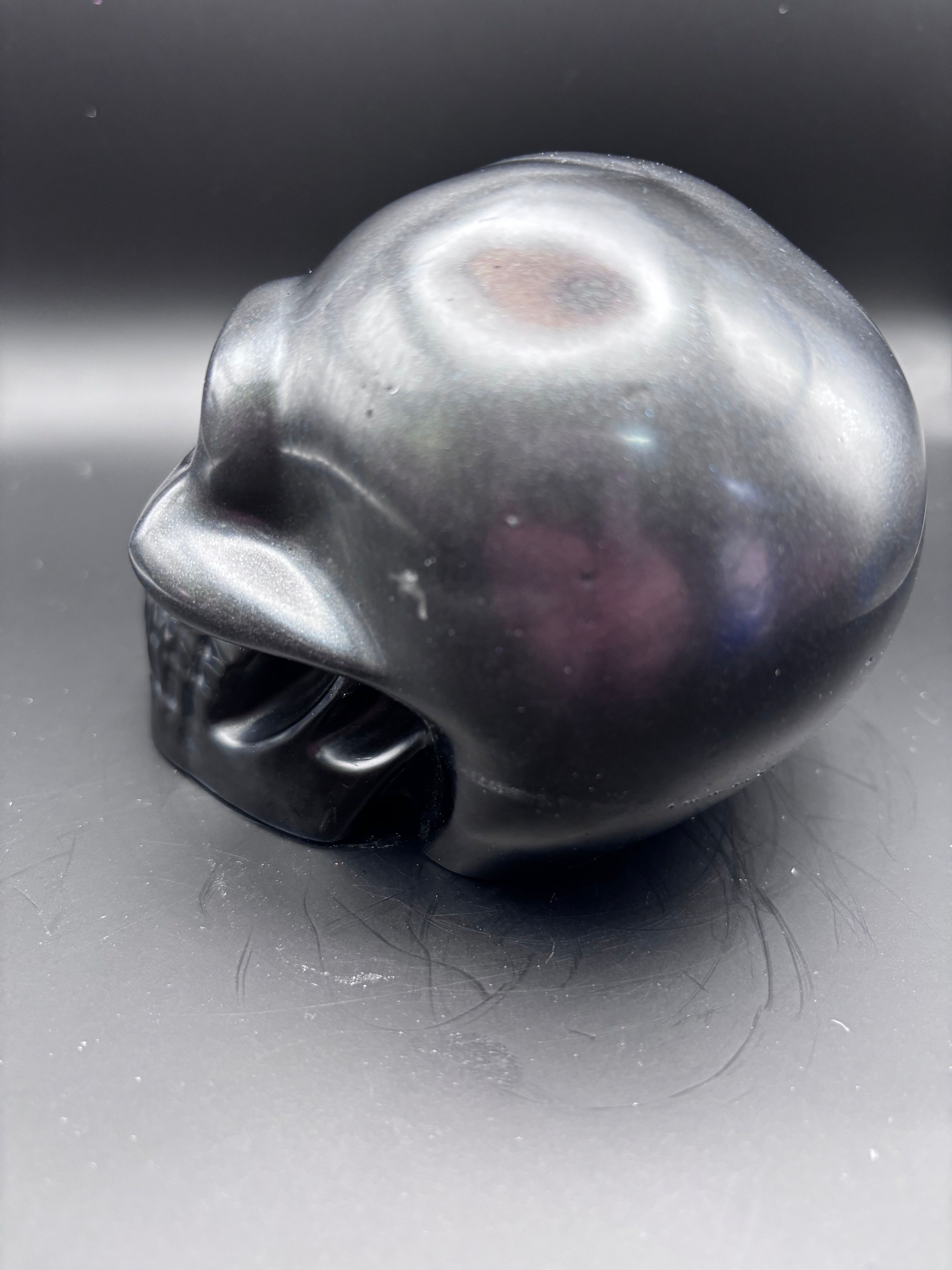 Resin Skull Black with Sparkles.