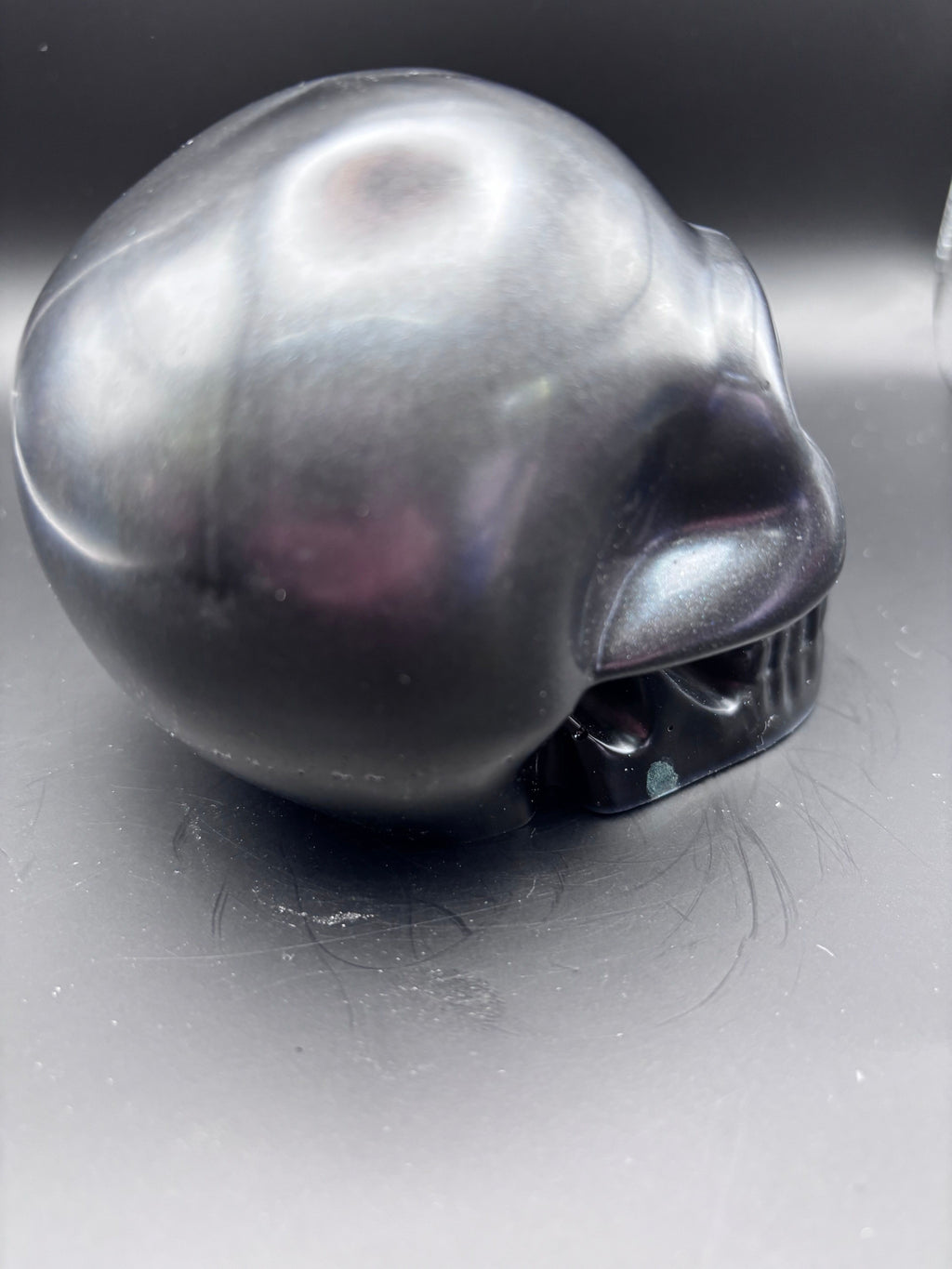 Resin Skull Black with Sparkles.