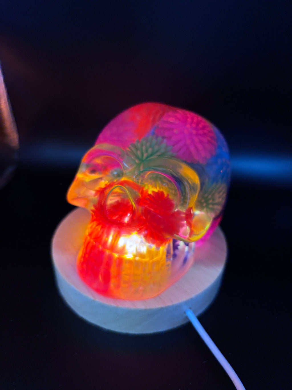 Resin Skull with Colorful Spiked Balls
