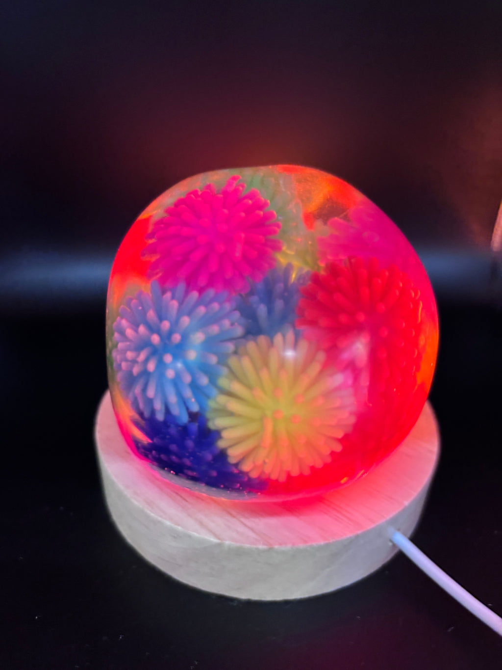 Resin Skull with Colorful Spiked Balls