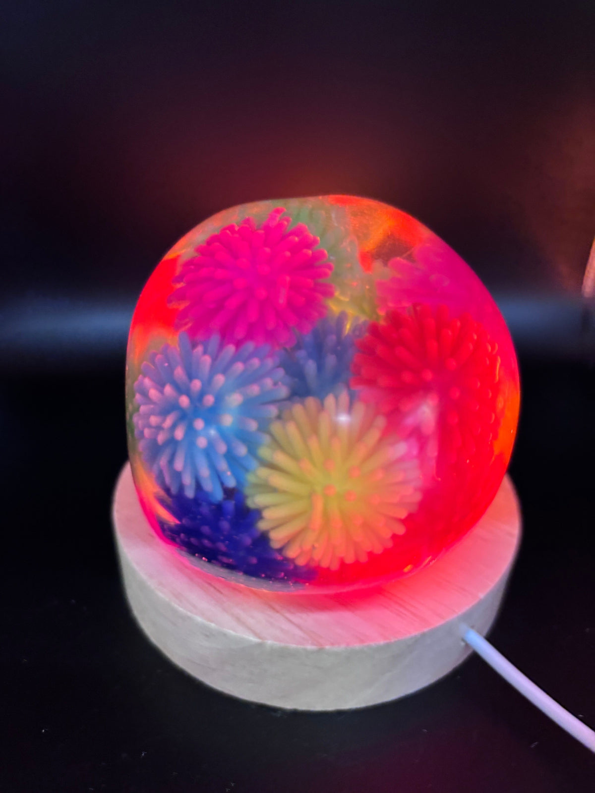 Resin Skull with Colorful Spiked Balls