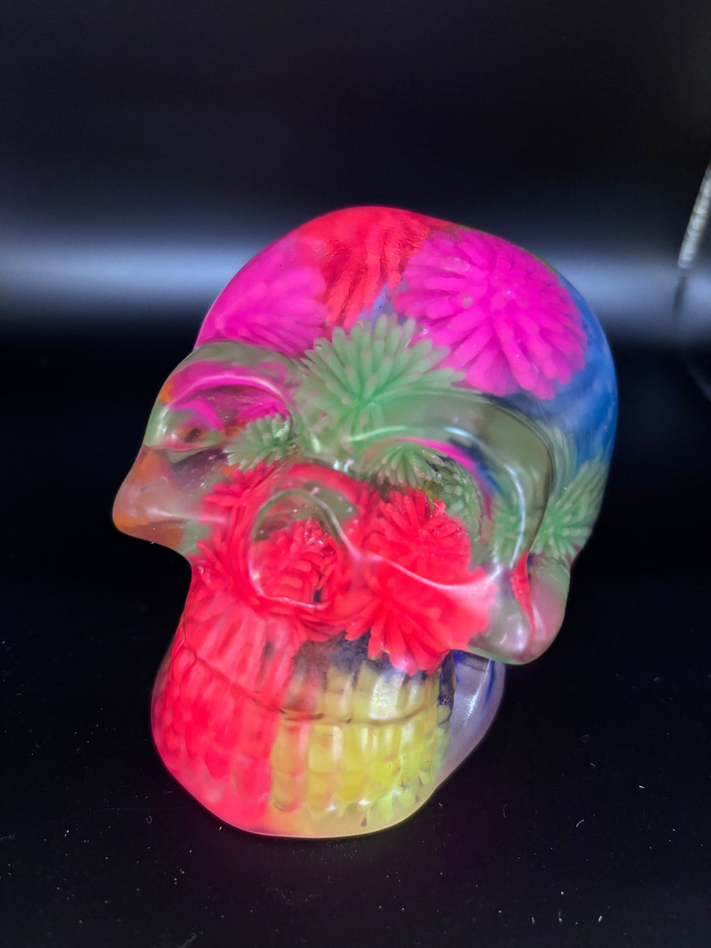 Resin Skull with Colorful Spiked Balls