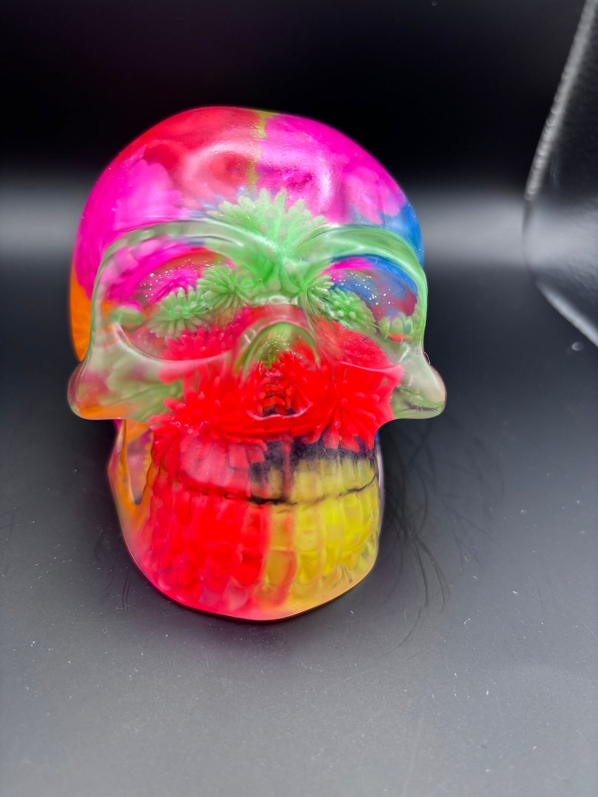 Resin Skull with Colorful Spiked Balls