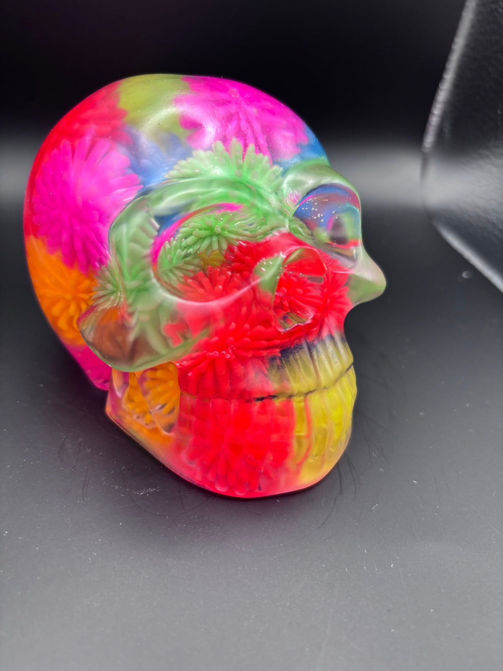 Resin Skull with Colorful Spiked Balls