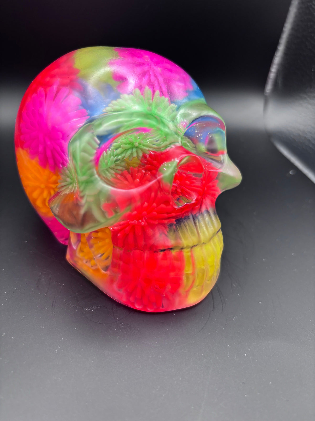 Resin Skull with Colorful Spiked Balls